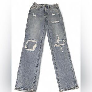PacSun Lightwash Distressed Mom Jeans